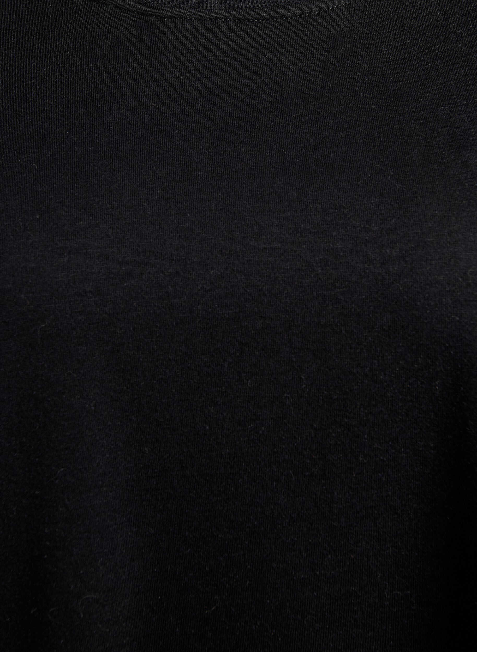 Zizzi Sweatshirtkl&auml;nning i kn&auml;l&aring;ngd med fransar, Svart, Packshot image number 2