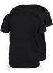 2-pack t-shirt i bomull, Black/Black, Packshot image number 1