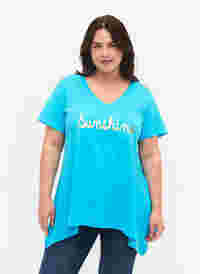 T-shirt i bomull med korta ärmar, Blue Atoll Sunshine, Model