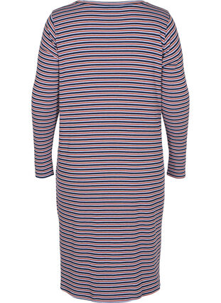 Randig klänning med slits, Mahogany/Navy Stripe, Packshot image number 1