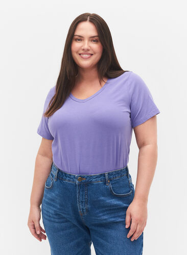 Enfärgad t-shirt i bomull, Veronica, Model image number 0