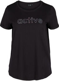 Tränings-t-shirt i bomull med tryck, Black Lights Active