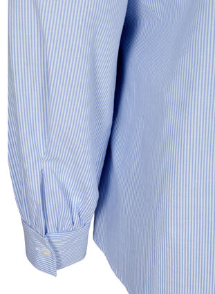 Randig skjorta i bomull, White/Blue stripe, Packshot image number 3