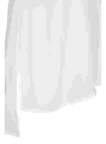 V-ringad skjorta med långa ärmar, Bright White, Packshot image number 3