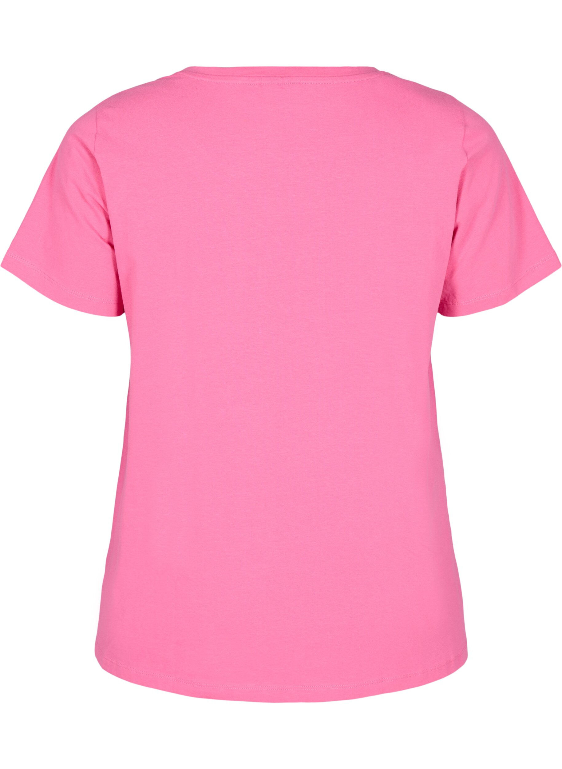 ZizziBas-t-shirt i bomull, Rosa, Packshot image number 1