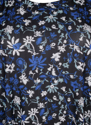 FLASH - Klänning med blomstertryck och kort ärm, Black Blue Green AOP, Packshot image number 2