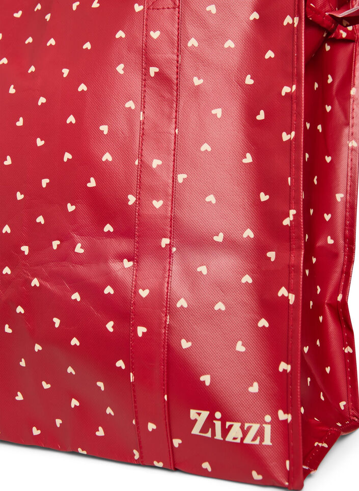 Shoppingv&auml;ska med dragkedja, R&ouml;d, Packshot image number 2