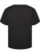 T-shirt med slitsar och dekorativ knutkn&auml;ppning, Svart, Packshot image number 1