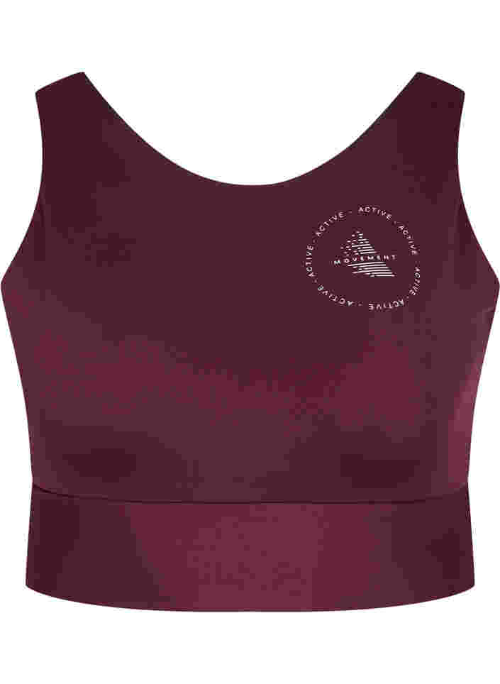 Enfärgad sport-bh med v-rygg, Fig, Packshot image number 0