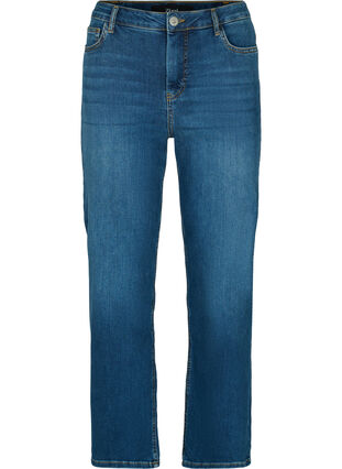 Gemma jeans med hög midja och push up, Blue denim, Packshot image number 0