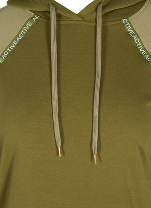 Sweatshirt med huva och ficka, Olive Drab, Packshot image number 2
