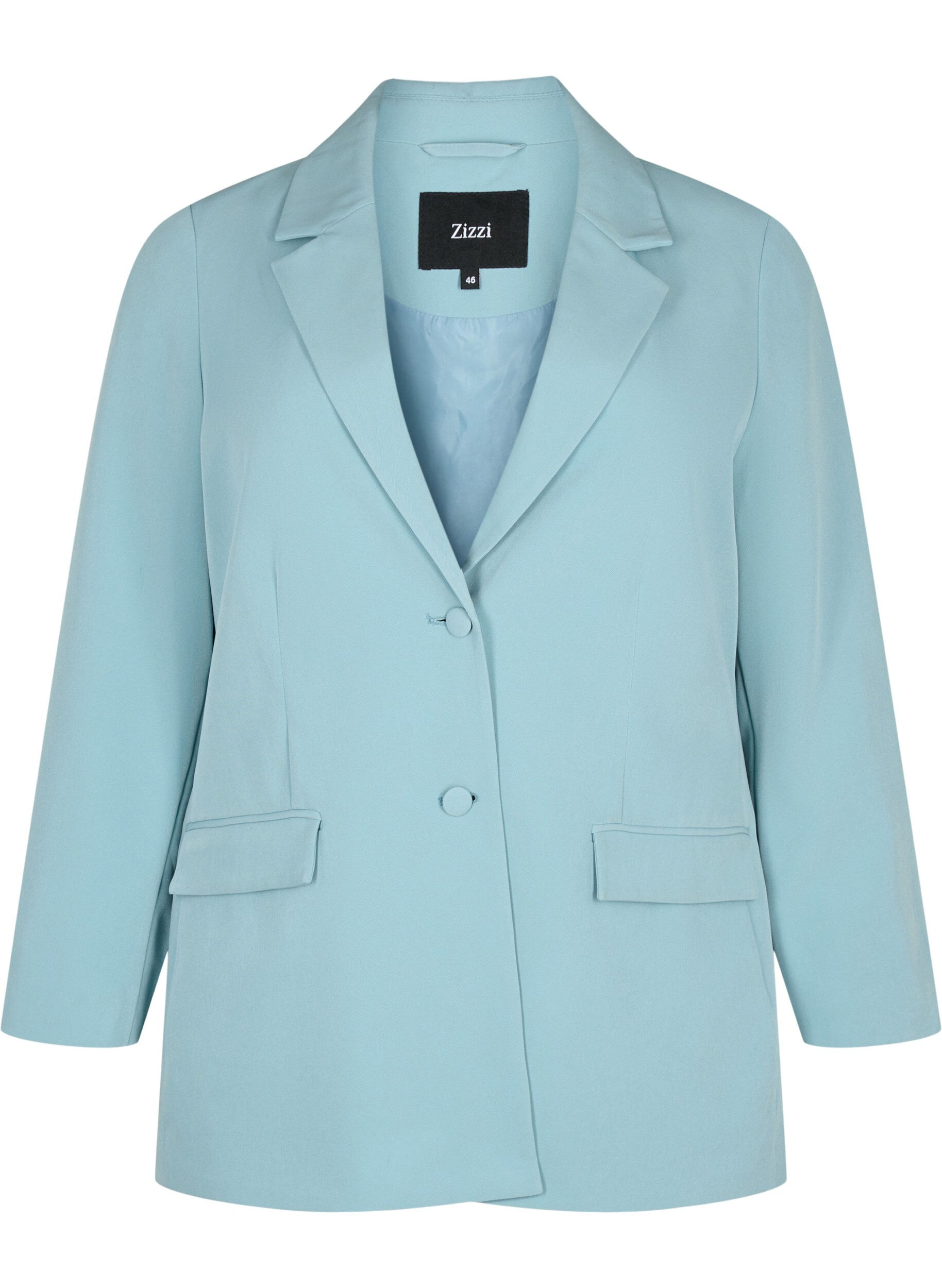 Zizzi Klassisk blazer med knapp, Citadel, Packshot image number 0