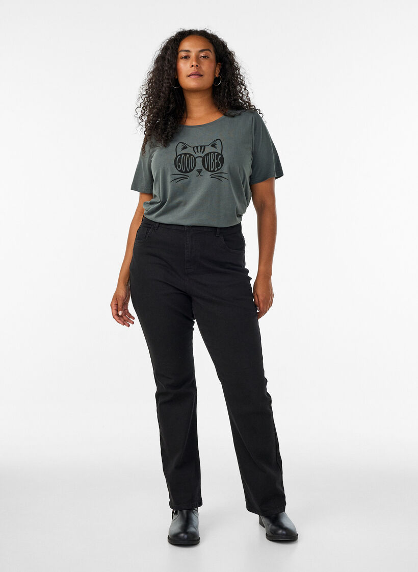 T-shirt med tryck, Gr&ouml;n, Model image number 1