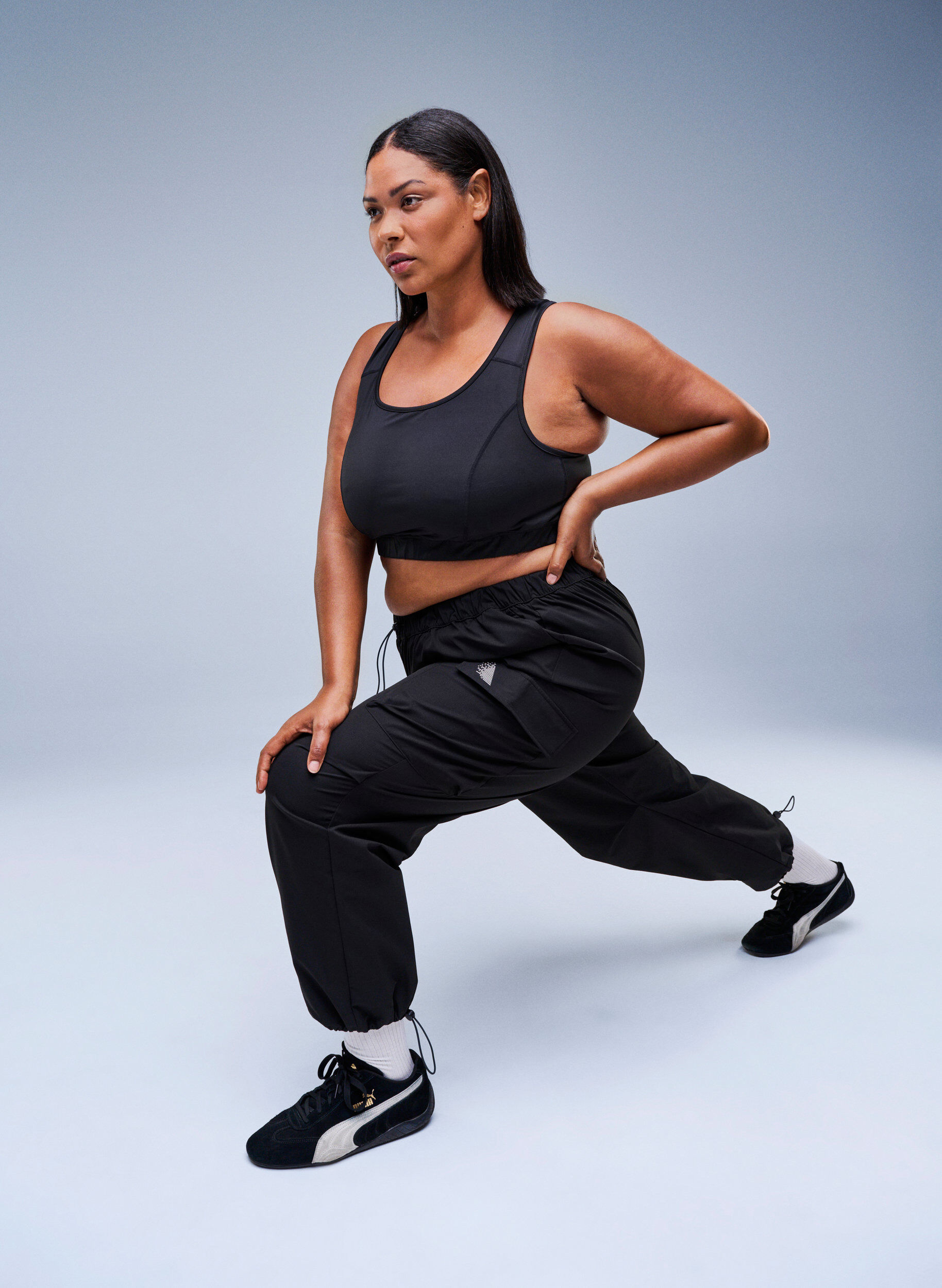 Zizzi Sport-BH med racerback, Svart, Image image number 0