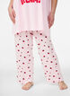 Pyjamasbyxor i mjuk jersey med h&ouml;g midja och fruktm&ouml;nster, Rosa, Model image number 2