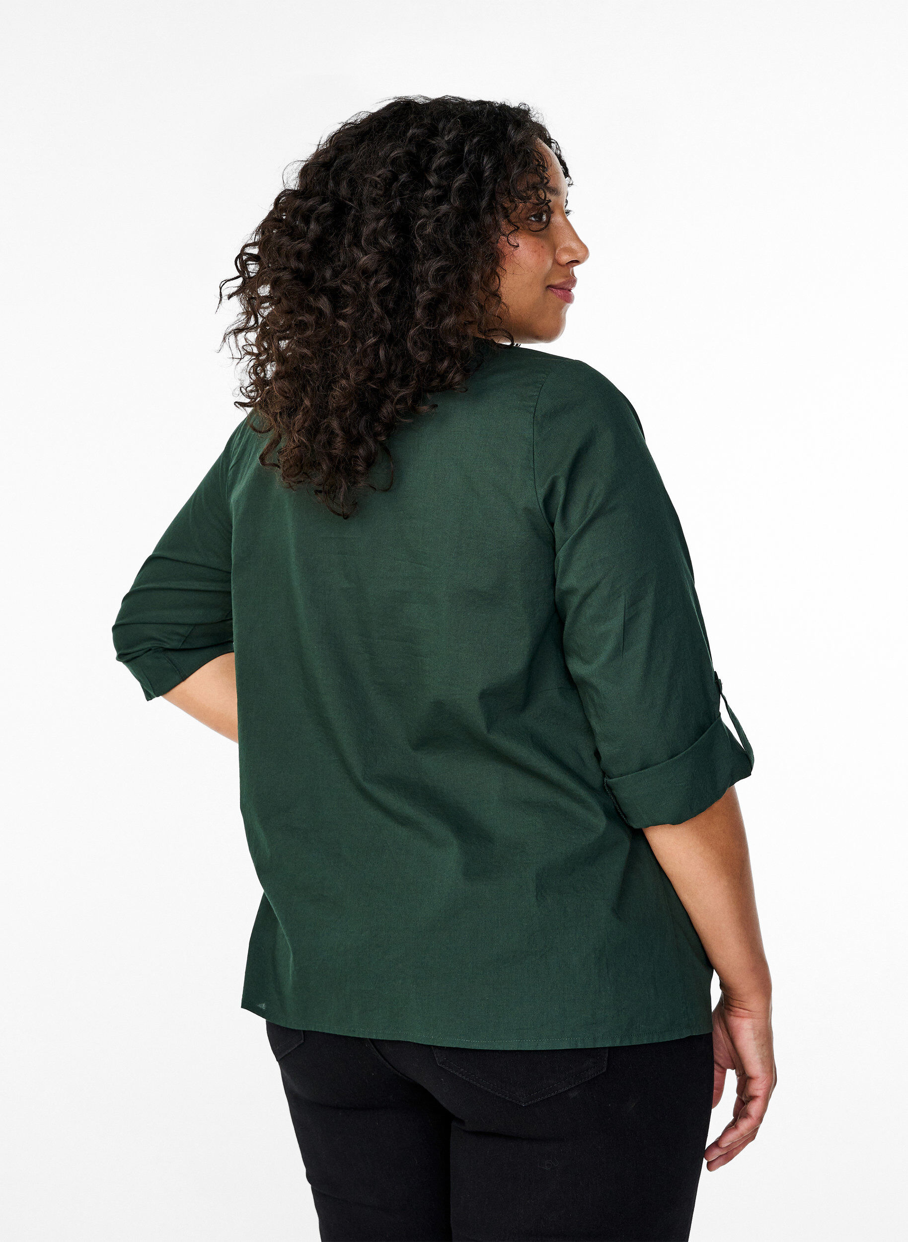 Zizzi FLASH &ndash; Skjorta med virkad detalj, Scarab, Model image number 1