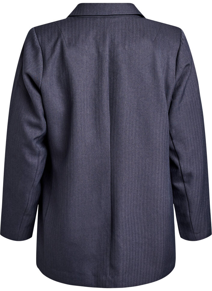 Klassisk blazer med fickor, Gr&aring;, Packshot image number 1