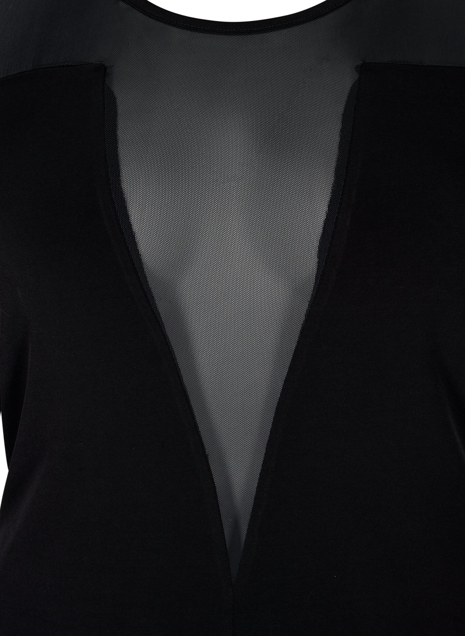 Zizzi Kroppsn&auml;ra body med mesh, Black, Packshot image number 2