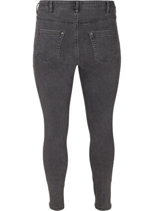 Cropped Amy Jeans med hög midja och dragkedja, Grey Denim, Packshot image number 1