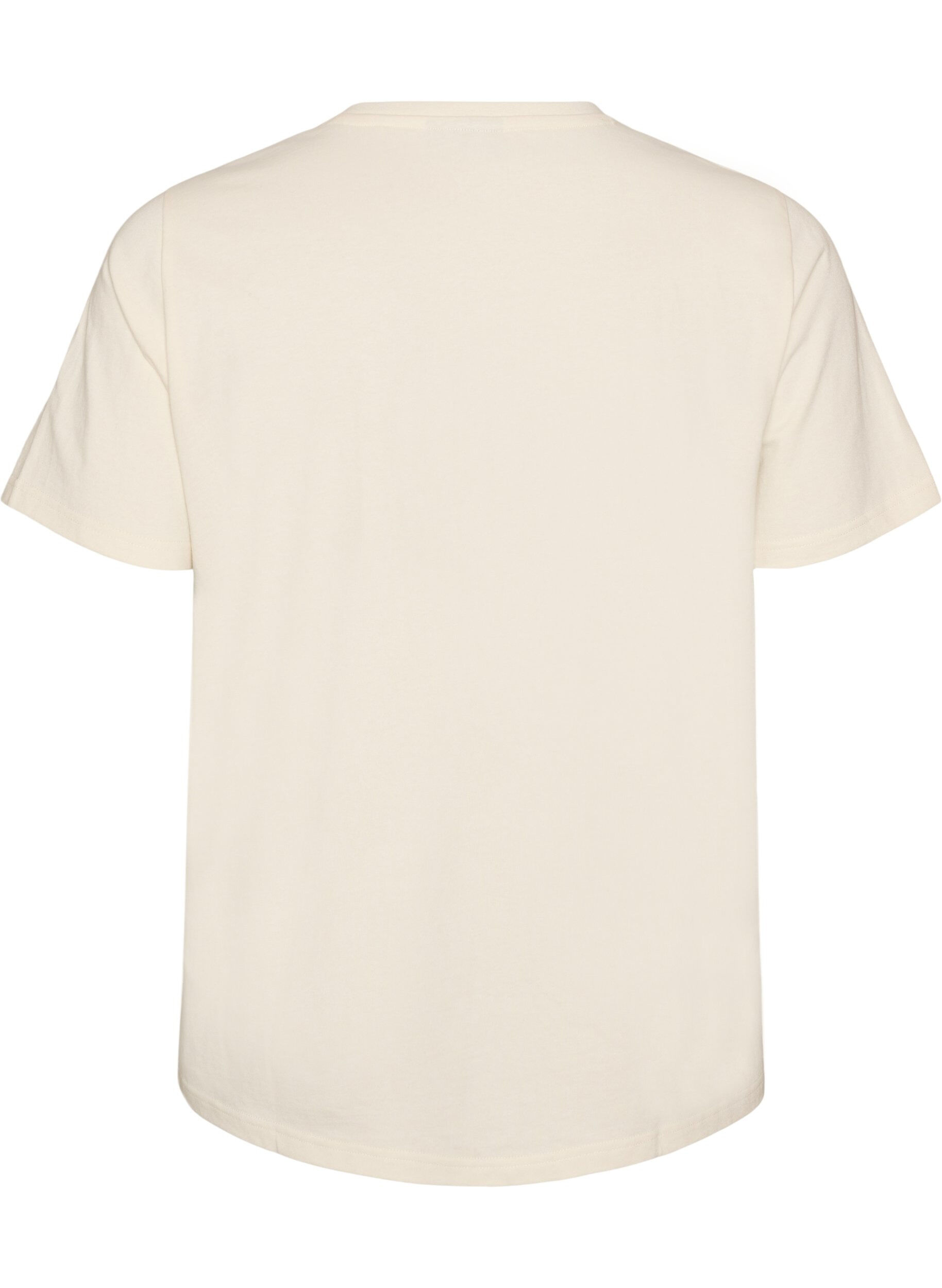 ZizziT-shirt i bomull med texttryck, Vit, Packshot image number 1
