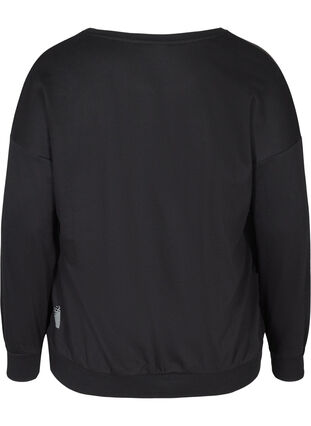 Sweatshirt med printdetaljer, Black, Packshot image number 1