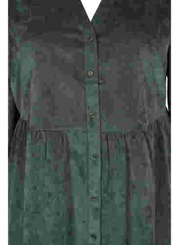 Klänning med 3/4-ärmar och knappar, Deep Forest, Packshot image number 2