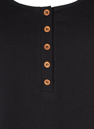 Linne med rund halsringning och knappar, Black, Packshot image number 2