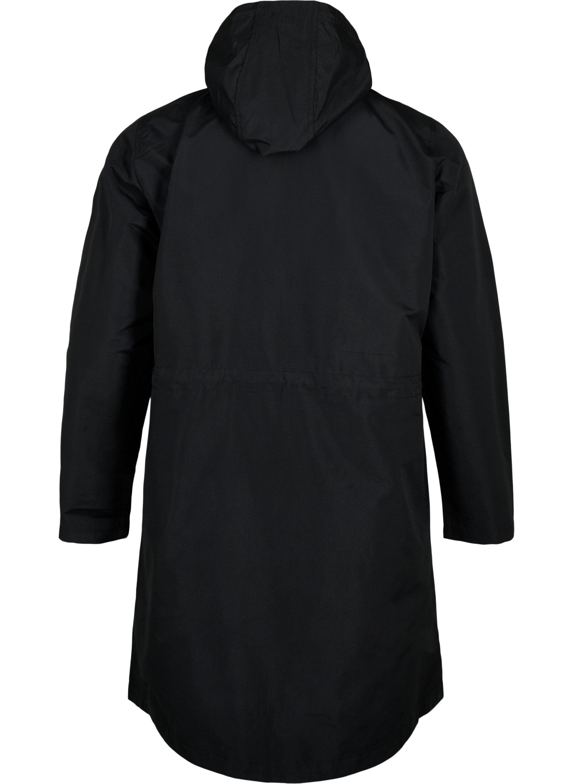 Zizzi FLASH - Vattenavvisande parka med huva, Black, Packshot image number 1