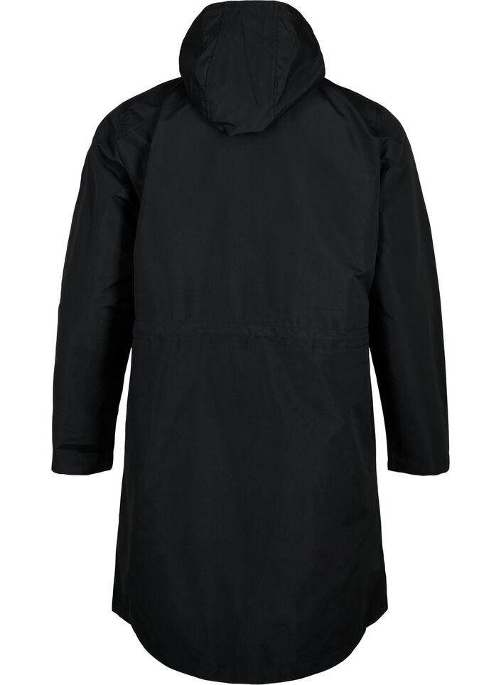 FLASH - Vattenavvisande parka med huva, Black, Packshot image number 1