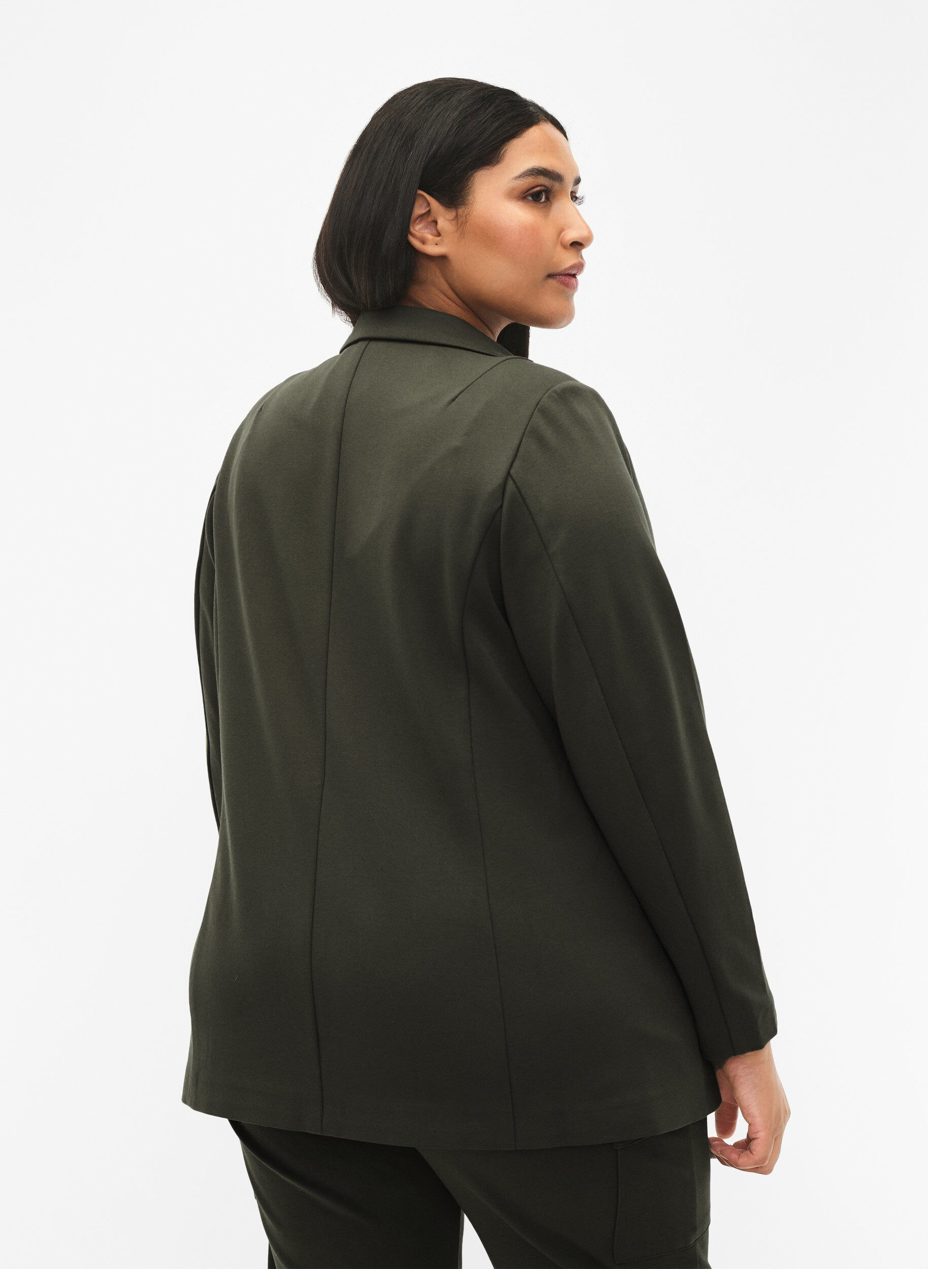 ZizziEnkel blazer med knapp, Gr&ouml;n, Model image number 1