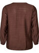 Skjorta i viskos med broderade &auml;rmar, Brun, Packshot image number 1