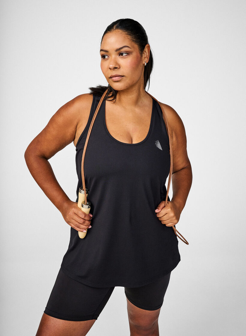 Tr&auml;ningstopp med brottarrygg, Svart, Image image number 0