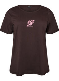 T-shirt med tryck, Brun