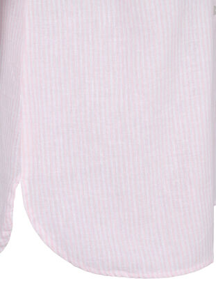 Skjortblus med knäppning i en blandning av bomull och linne, Rosebloom White, Packshot image number 2