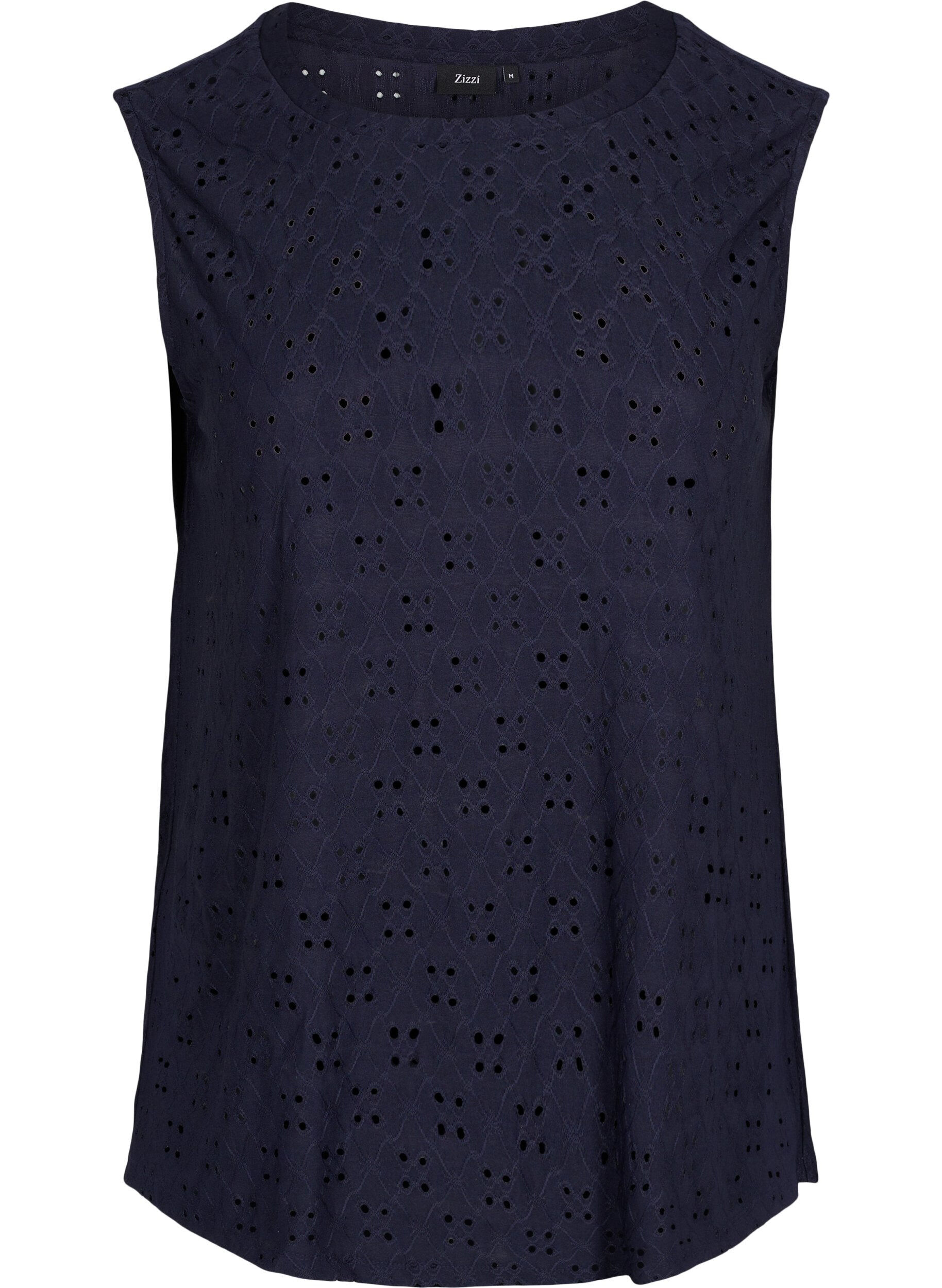 Zizzi Topp med broderi anglaise, Night Sky, Packshot image number 0