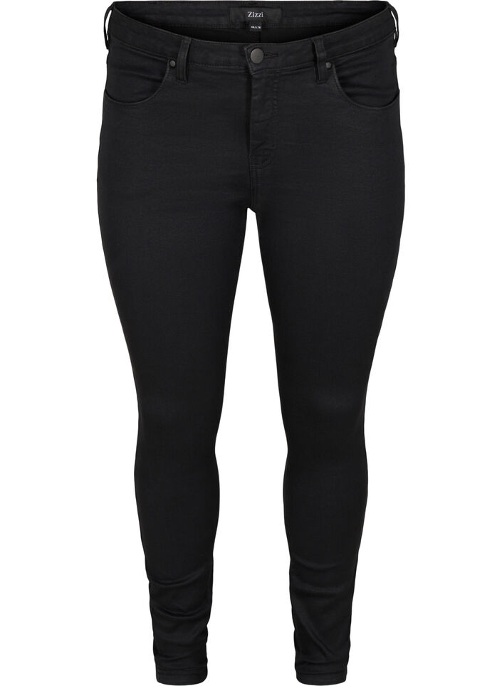 Super slim Amy jeans med h&ouml;g midja, Black, Packshot image number 0