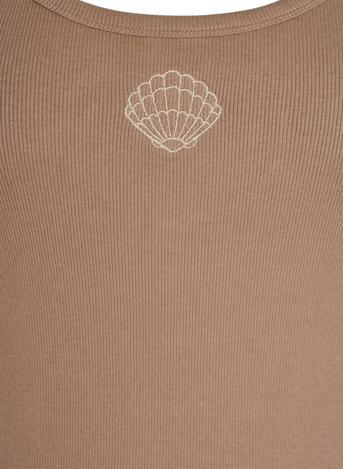 T&aring;tsittande topp med motiv, Brun, Packshot image number 2