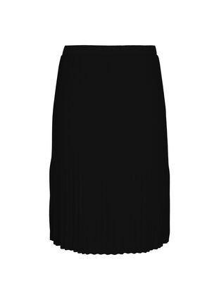 Plisserad kjol i midilängd, Black, Packshot image number 1
