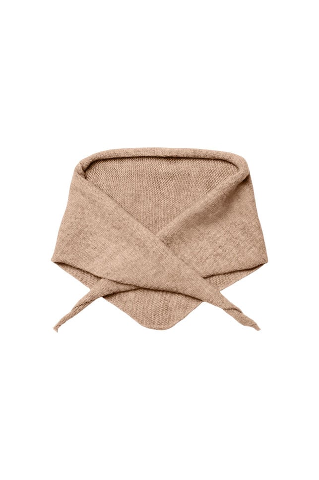 Stickad triangelhalsduk, Beige, Packshot