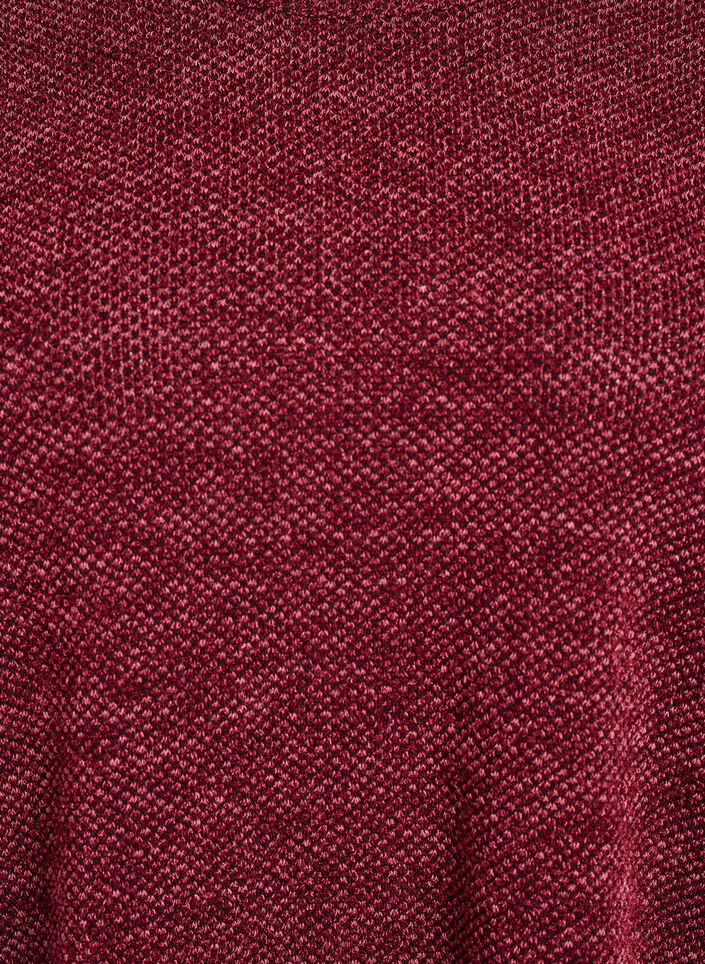 L&aring;ng&auml;rmad blus med textur, M&ouml;rk Bordeaux, Packshot image number 2