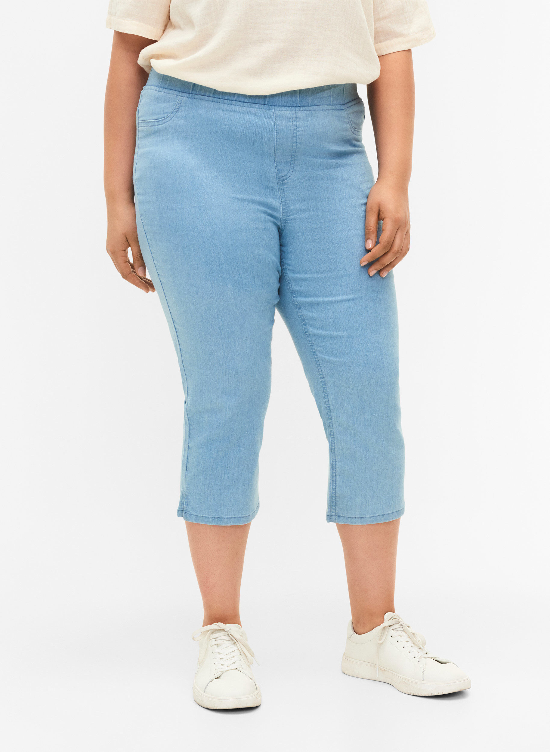 Zizzi Knickers i bomullsblandning, Light blue denim, Model image number 2