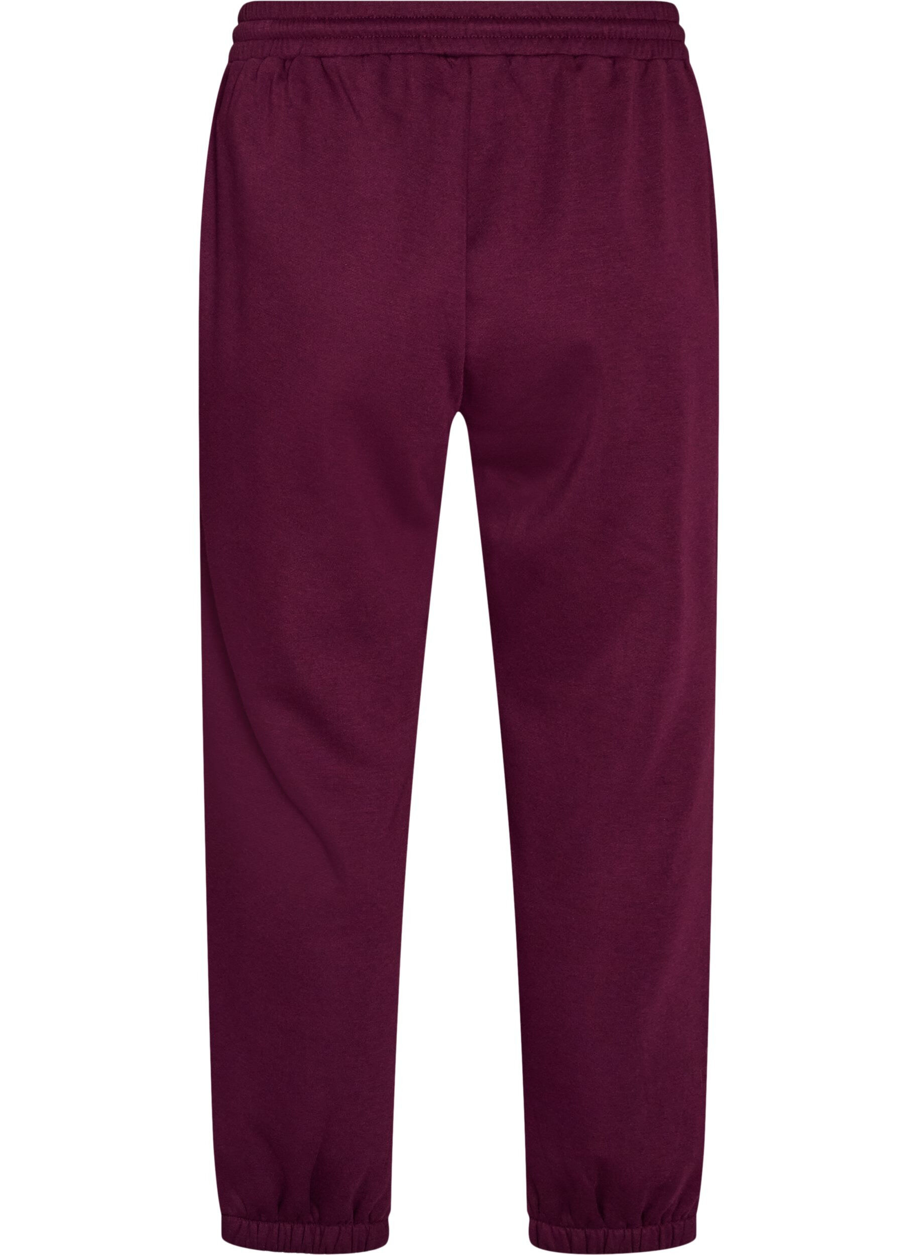 ZizziSweatpants med h&ouml;g midja och dragsko, Lila, Packshot image number 1