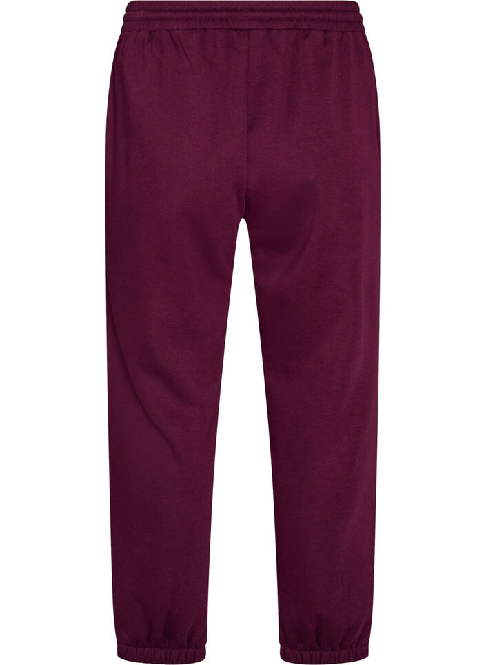 Sweatpants med h&ouml;g midja och dragsko, Lila, Packshot image number 1