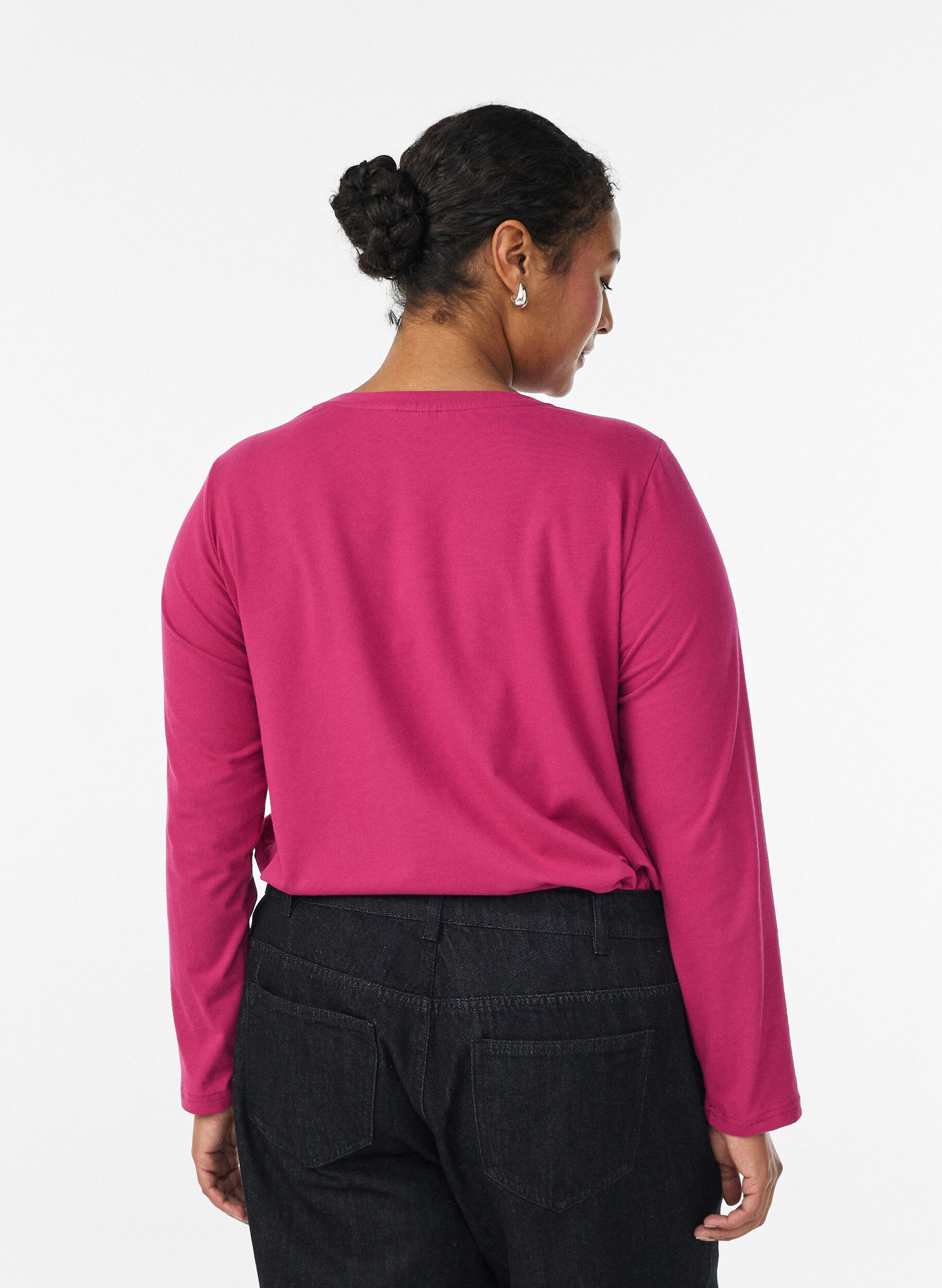 ZizziBaskopp i jersey med l&aring;nga &auml;rmar, Rosa, Model image number 2