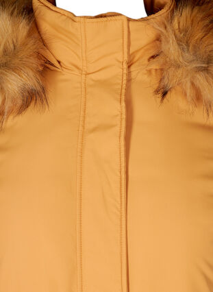 Jacka med krage av pälsimitation och justerbar midja, Spruce Yellow, Packshot image number 2