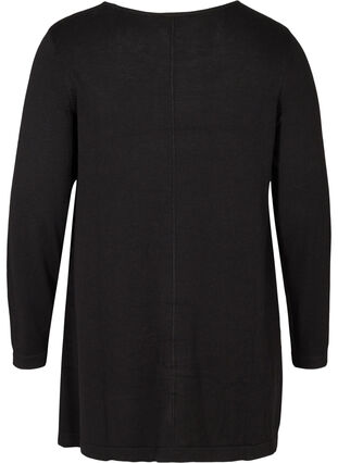 Stickad tröja med a-form, Black, Packshot image number 1