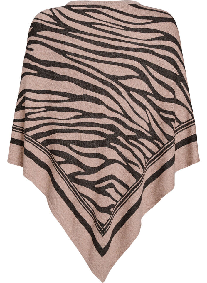 Fin stickad poncho, Svart, Packshot image number 1
