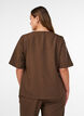 Blus med glitter och v-ringning, Brun, Model image number 2