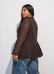 Kritstrecksrandig v&auml;st med peplum, Brun, Model image number 2