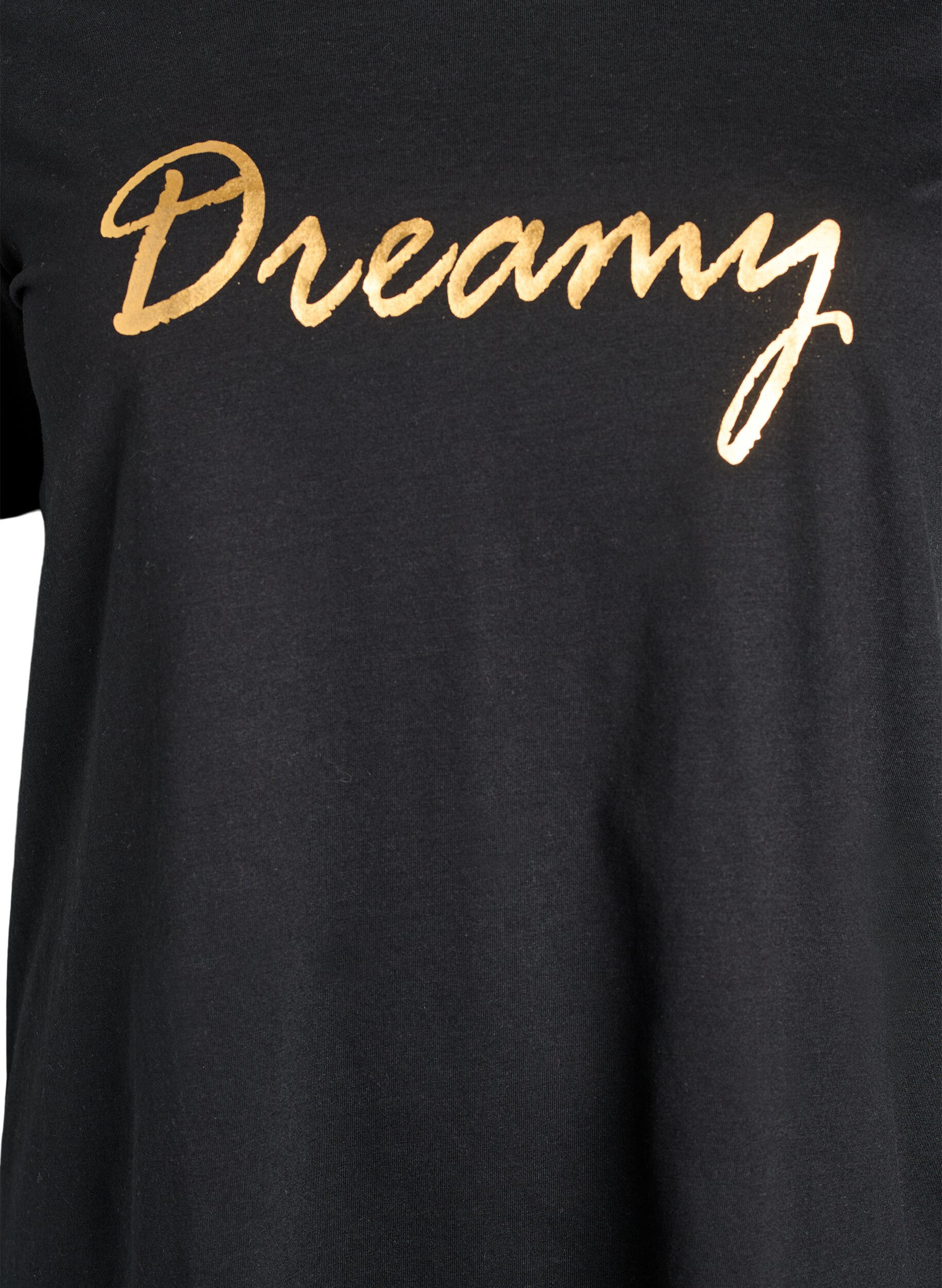 Zizzi T-shirt med tryck, Svart, Packshot image number 2